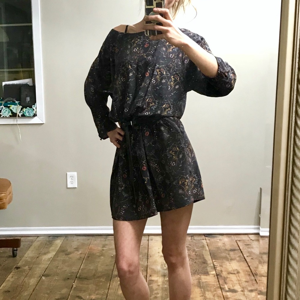 Silk Peruvian Connection floral Dress w Pockets